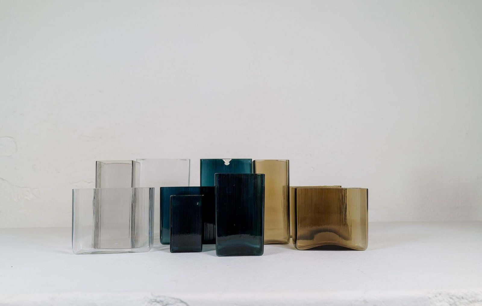 Midcentury Modern Collection Of Ten "Ice" Gullaskruf Vases, Sweden, 1960s photo furniture