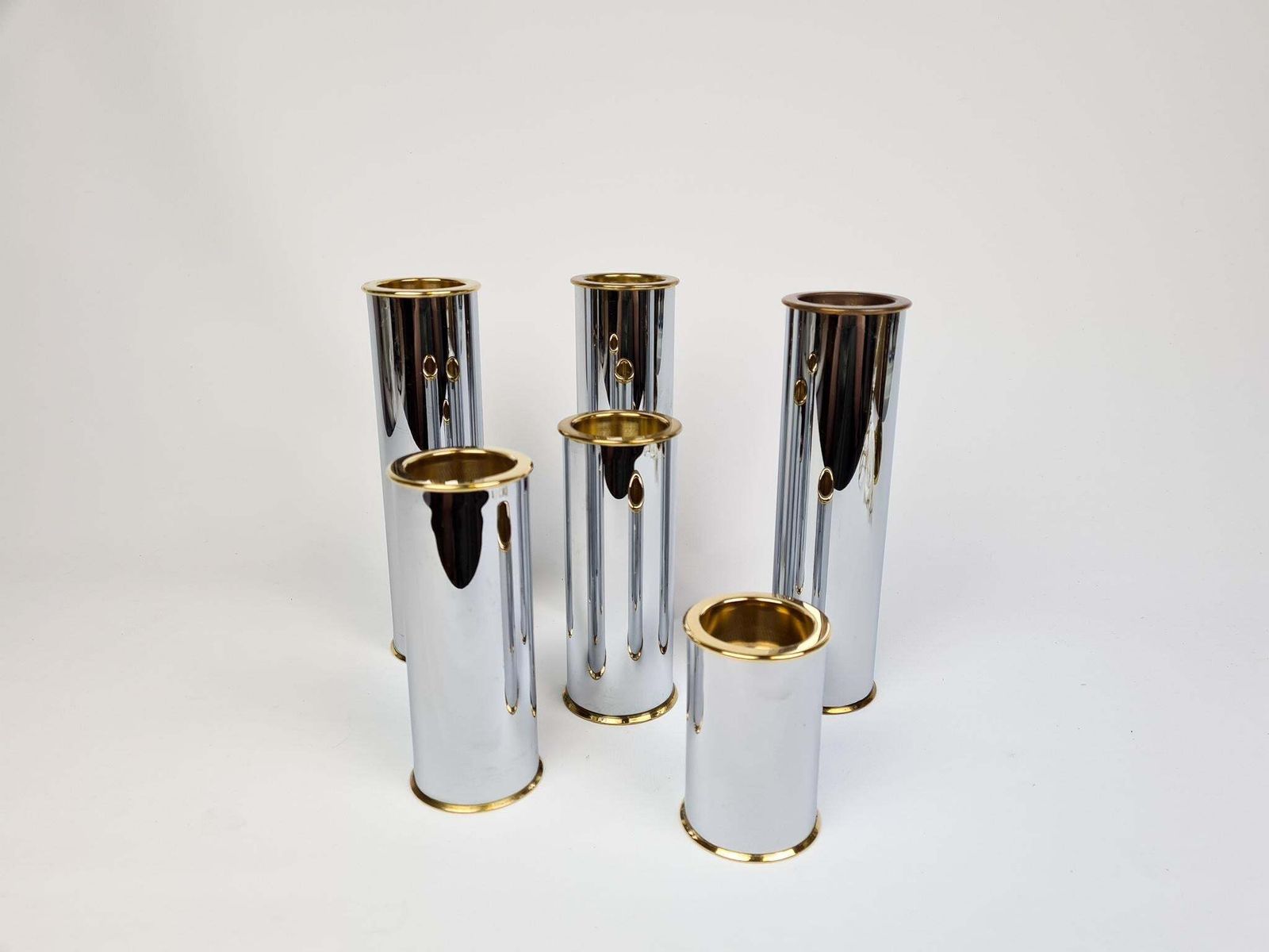 photo furniture Swedish Modern Candelholders In Brass And Steel, Englesson, Sweden, 1970s