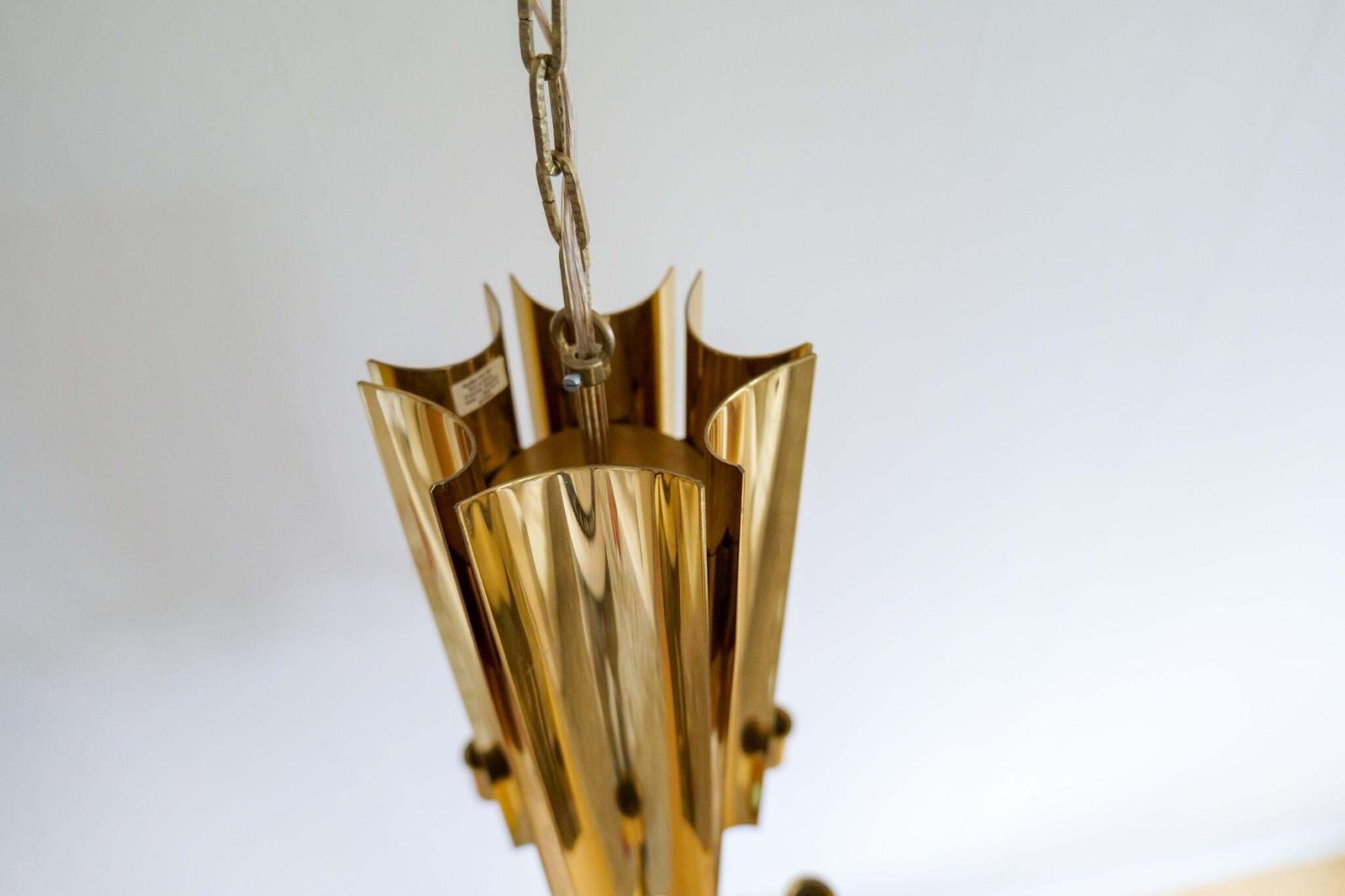 Midcentury Modern Brass Chandelier Reflex Pierre Forssell Skultuna, Sweden photo buy