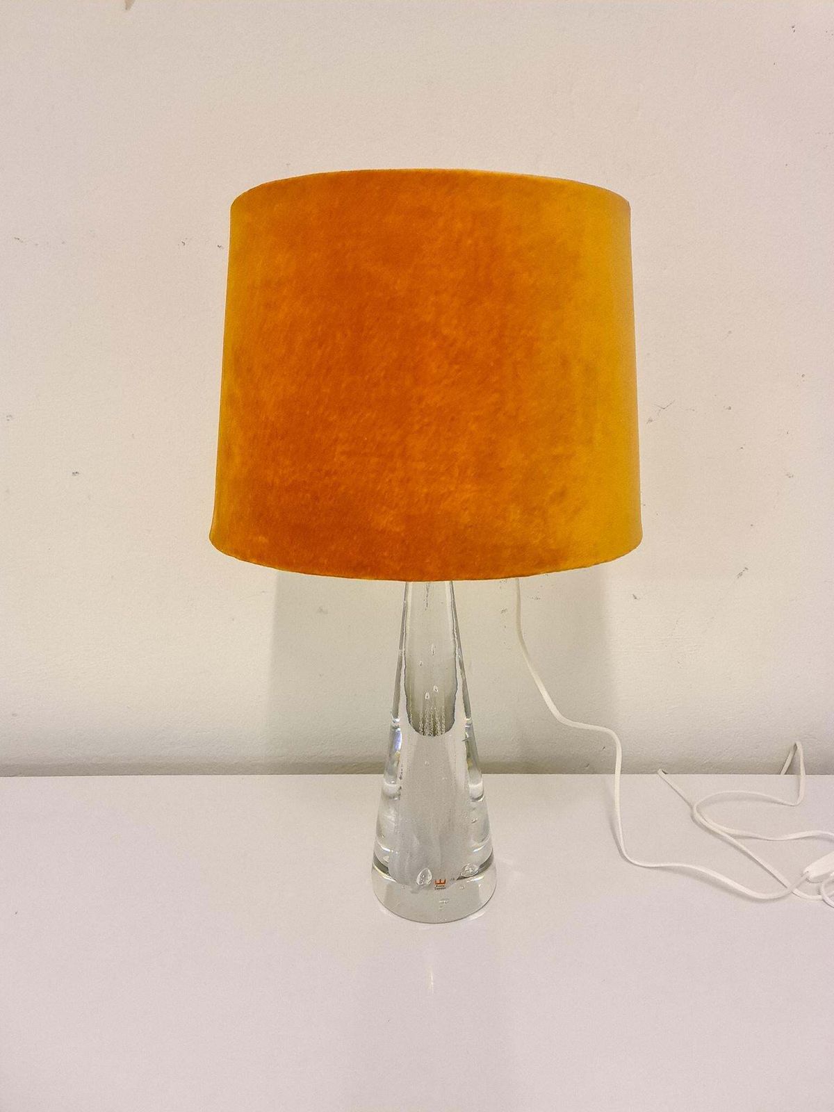 Midcentury Crystal Glass Table Lamp By Vicke Lindstrand Kosta, Sweden photo furniture