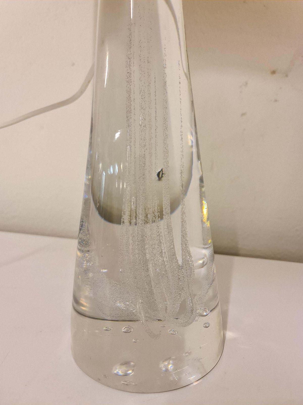 Midcentury Crystal Glass Table Lamp By Vicke Lindstrand Kosta, Sweden photo vinterior