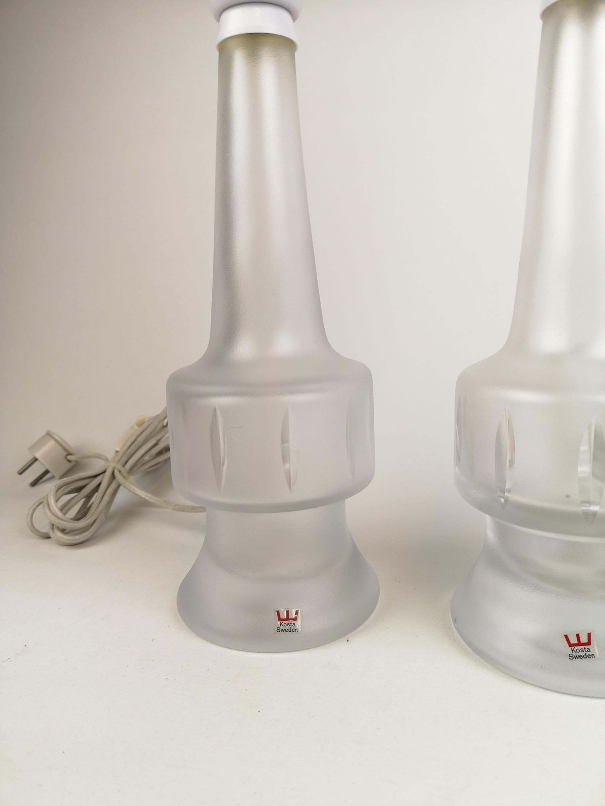 Pair Of Crystal Table Lamps Kosta, Sweden, 1960s photo furniture