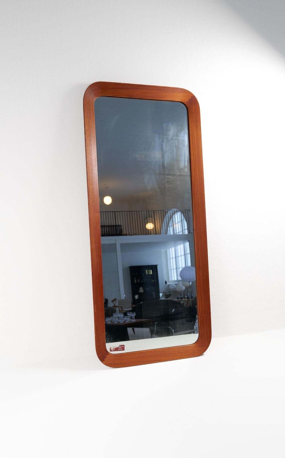 Midcentury Modern Sculptural Wall Mirror, Teak, Crystal Glass, Glas & Trä, 1960s photo Home Decor