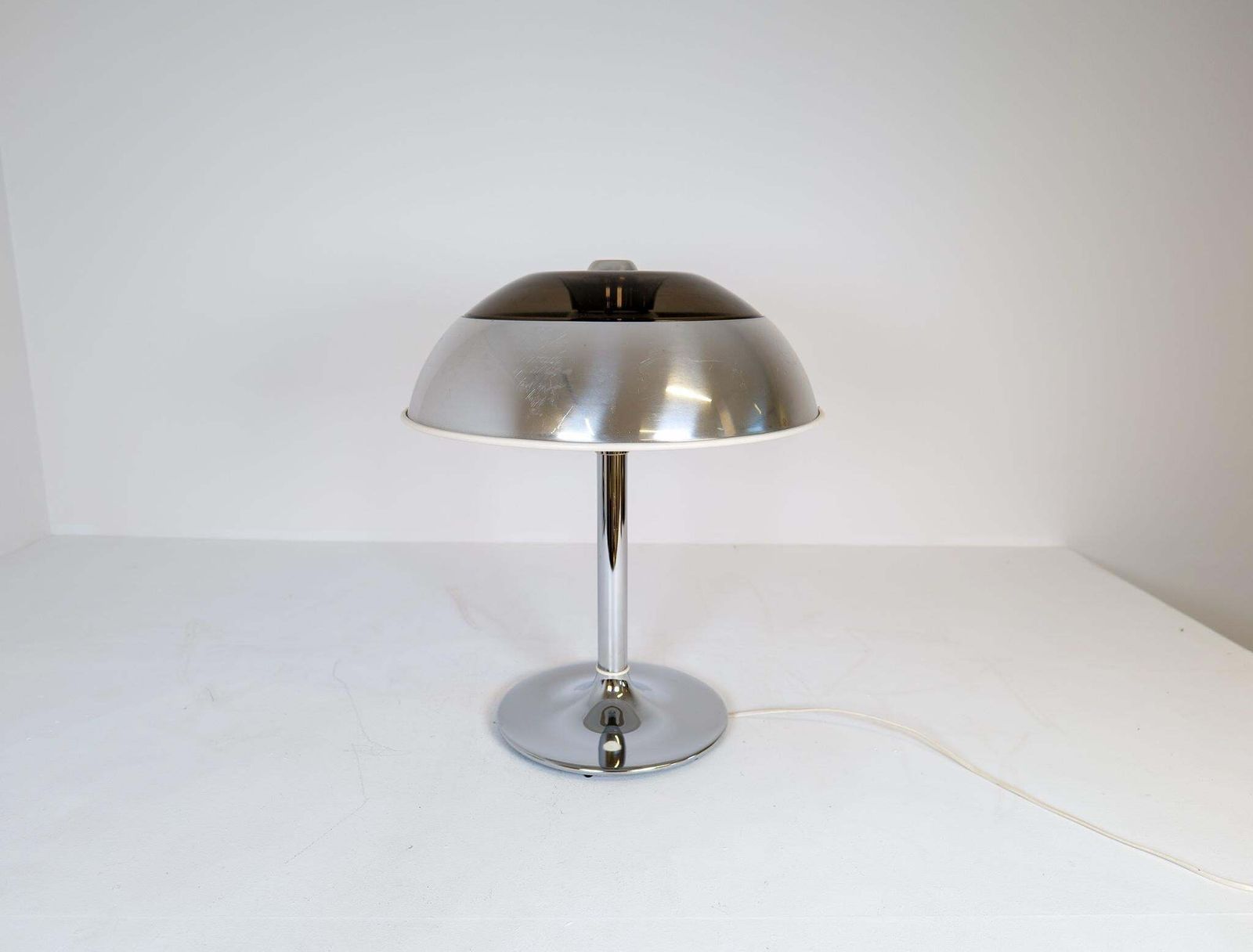 Space Age Large Table Lamp Chrome Fagerhults, Sweden, 1970s photo Lighting