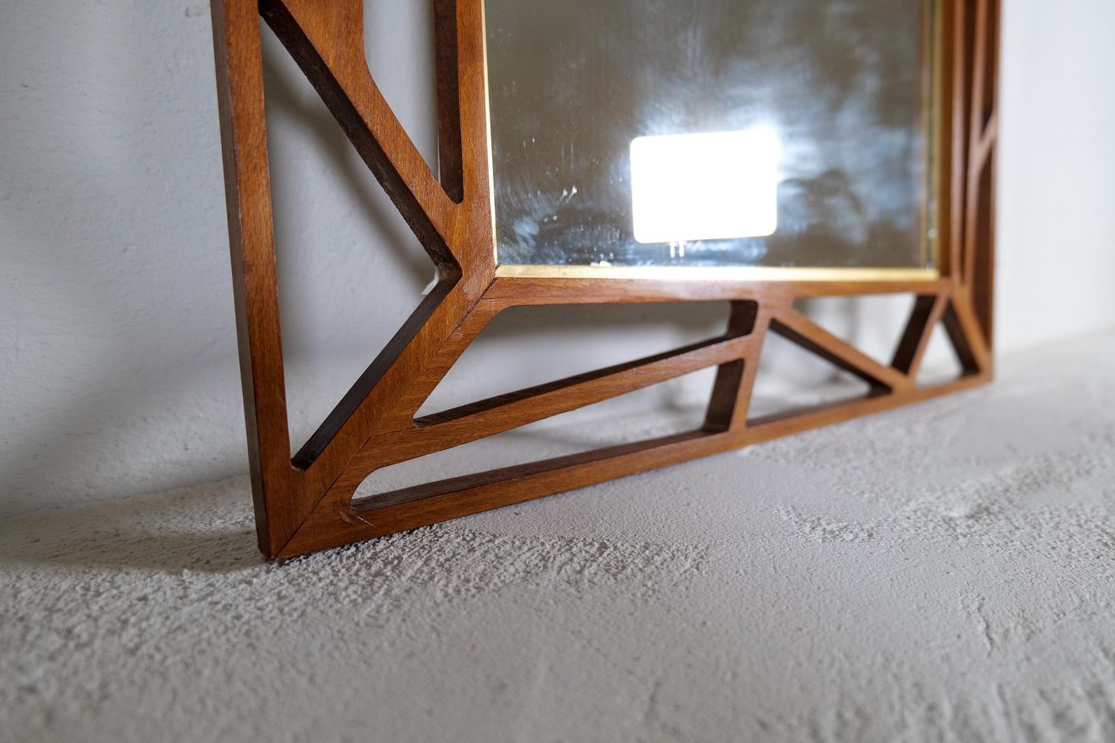 Mid Century Yngve Ekström Rare Large Mirror "Konkret" By Eden Spegel In Sweden photo buy