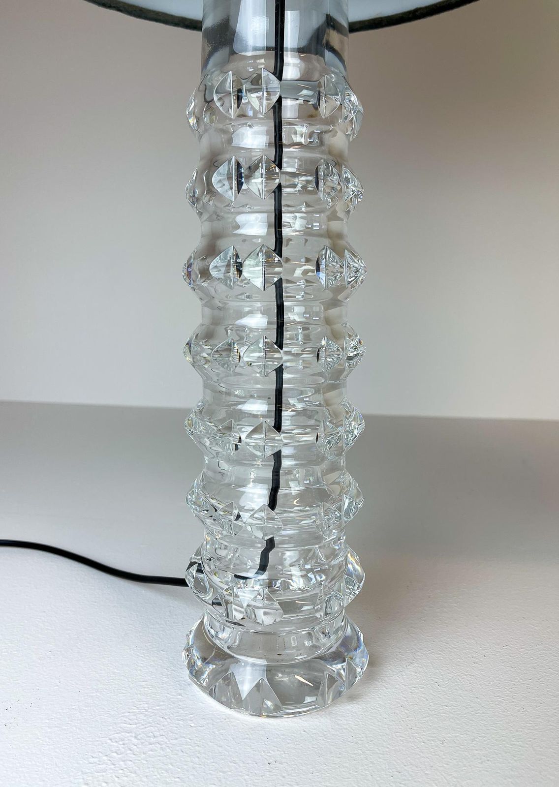 Midcentury Pair Of Crystal Lamps By Carl Fagerlund For Orrefors Sweden, 1970s photo buy