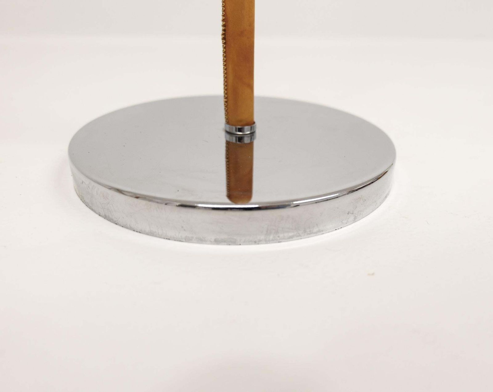 Vintage Midcentury Leather Chrome Floor Lamp Atelje Lyktan, Sweden photo buy