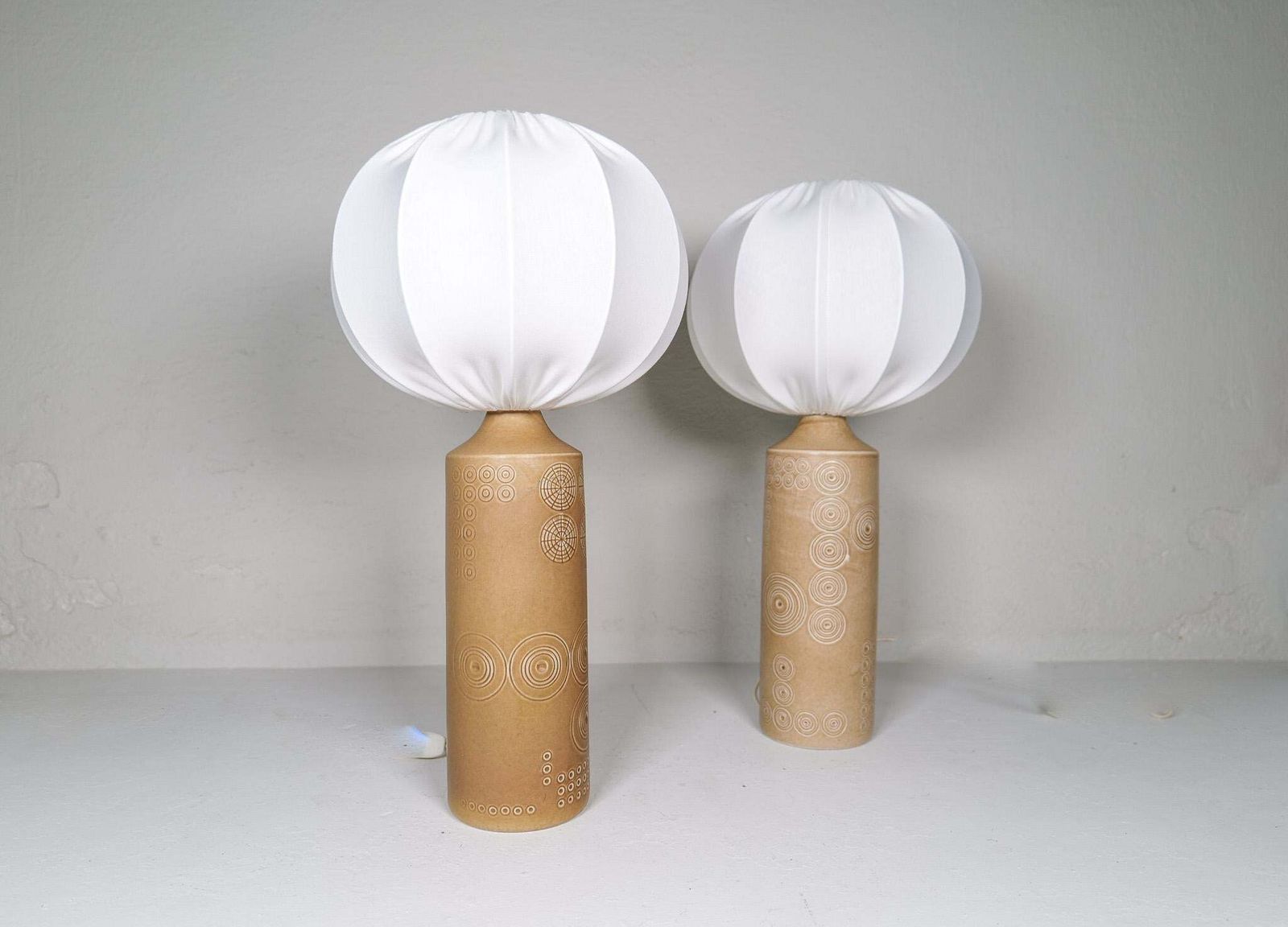 Midcentury Pair Of Olle Alberius, Rorstrand Porcelain Lamps Sweden 1960s photo furniture