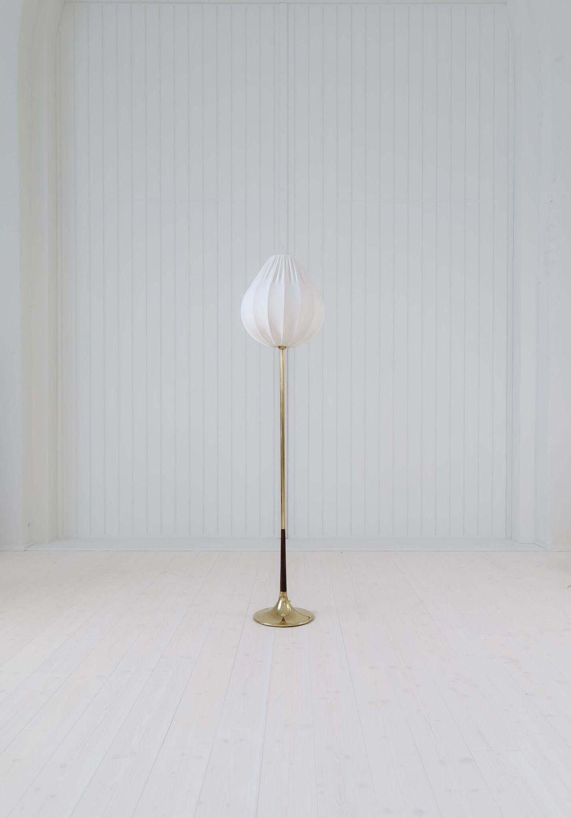 Midcentury Modern Trumpet Shaped Brass Floor Lamp, Sweden, 1960s photo furniture