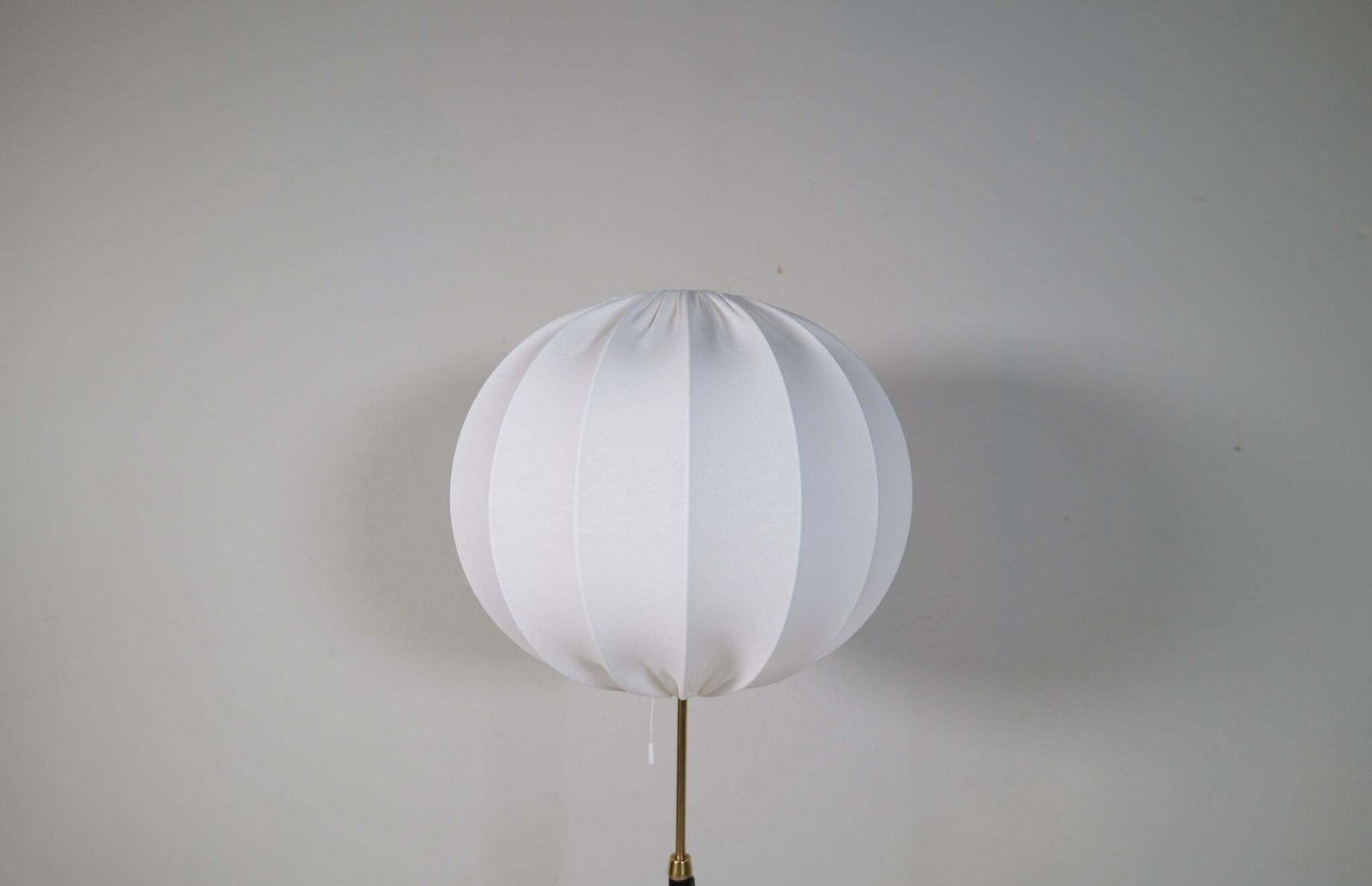 Lighting Mid Century Brass Black Leather Floor Lamp Falkenbergs Belysning, Sweden, 1960s photo