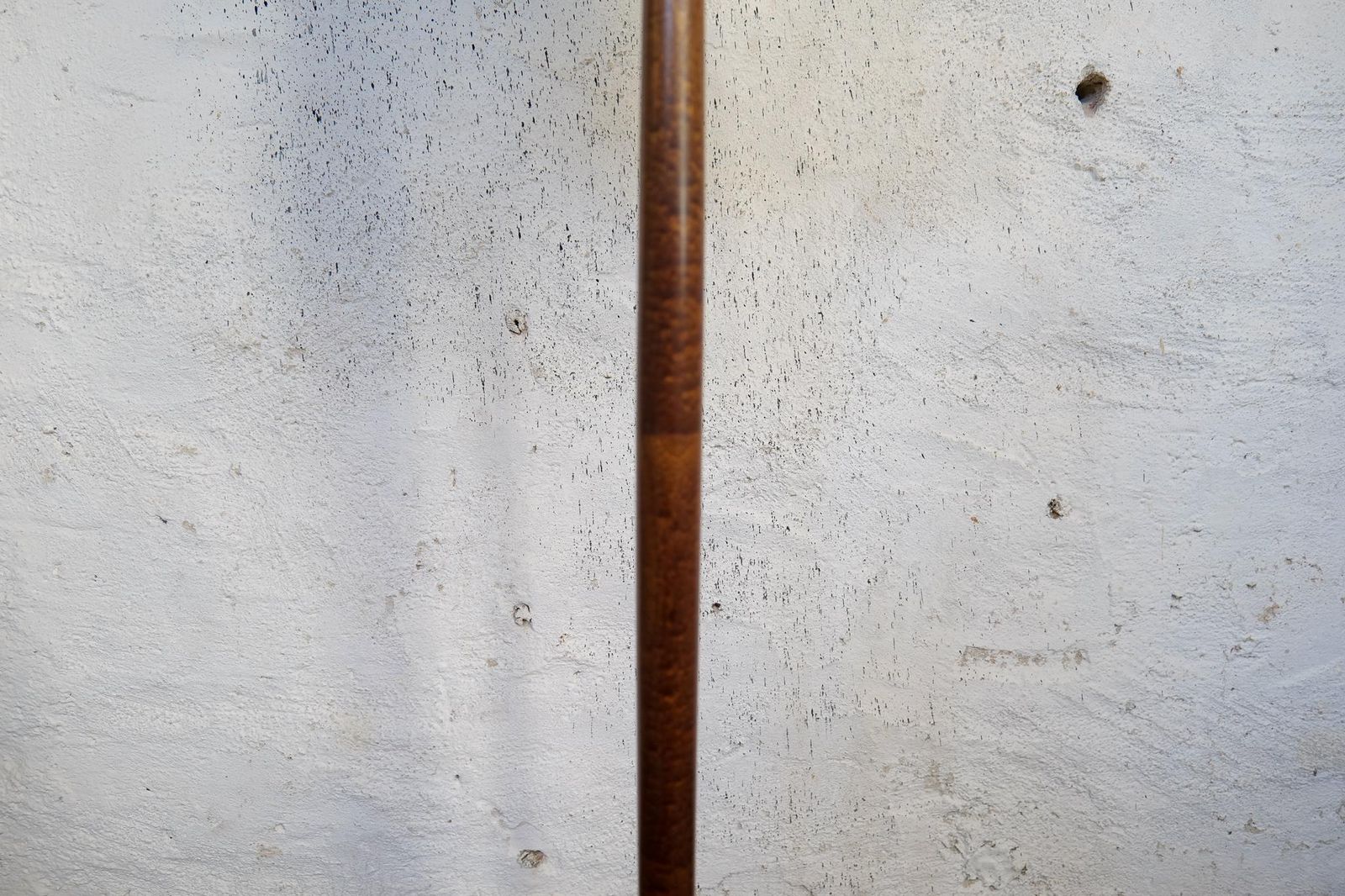 Mid Century Floor Lamp Brass And Polished Wood Böhlmarks, Sweden, 1940s photo vinterior