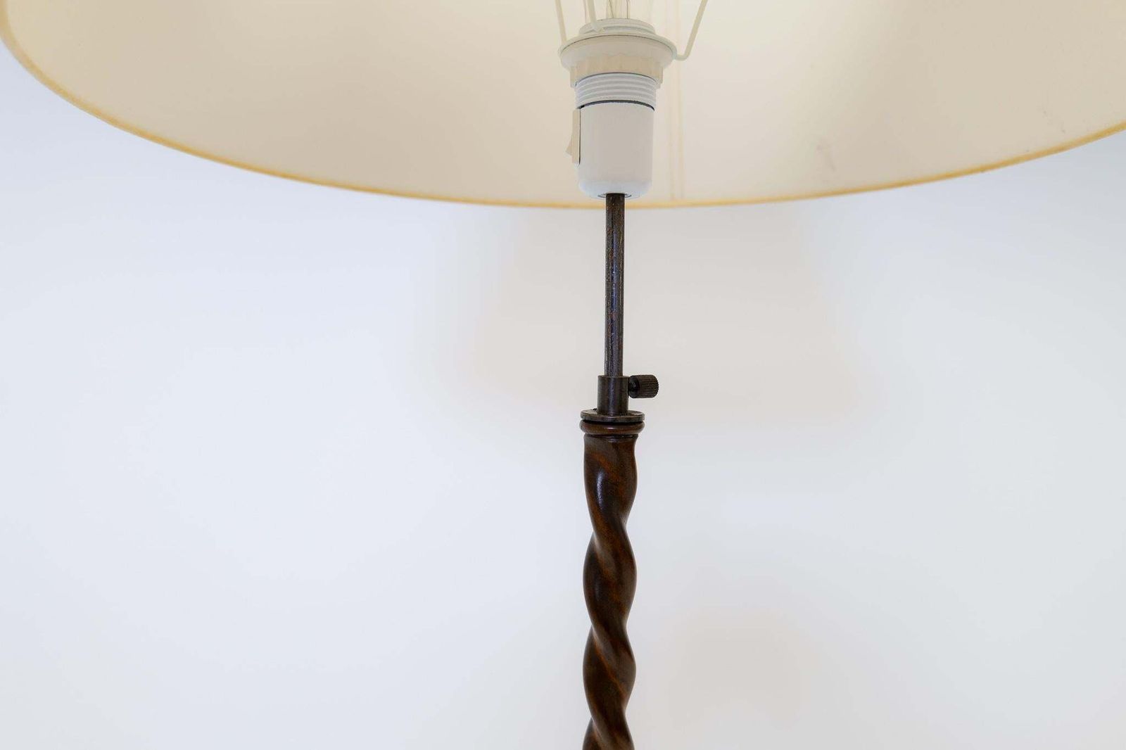Art Deco Organic Swirl Floor Lamp In Stained Birch Sweden, 1940s photo vinterior