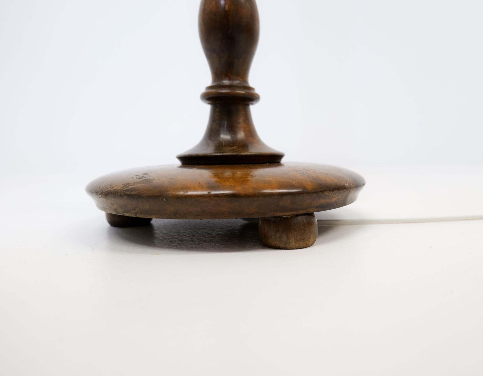 Lighting Art Deco Organic Swirl Floor Lamp In Stained Birch Sweden, 1940s photo