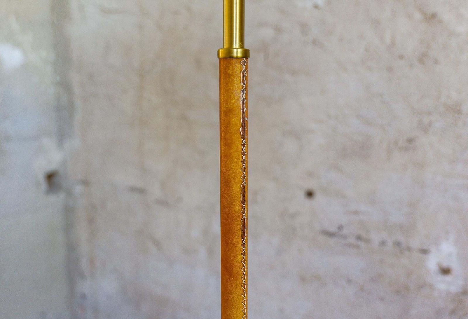 photo furniture Midcentury Modern Leather Brass Floor Lamp Atelje Lyktan, Sweden