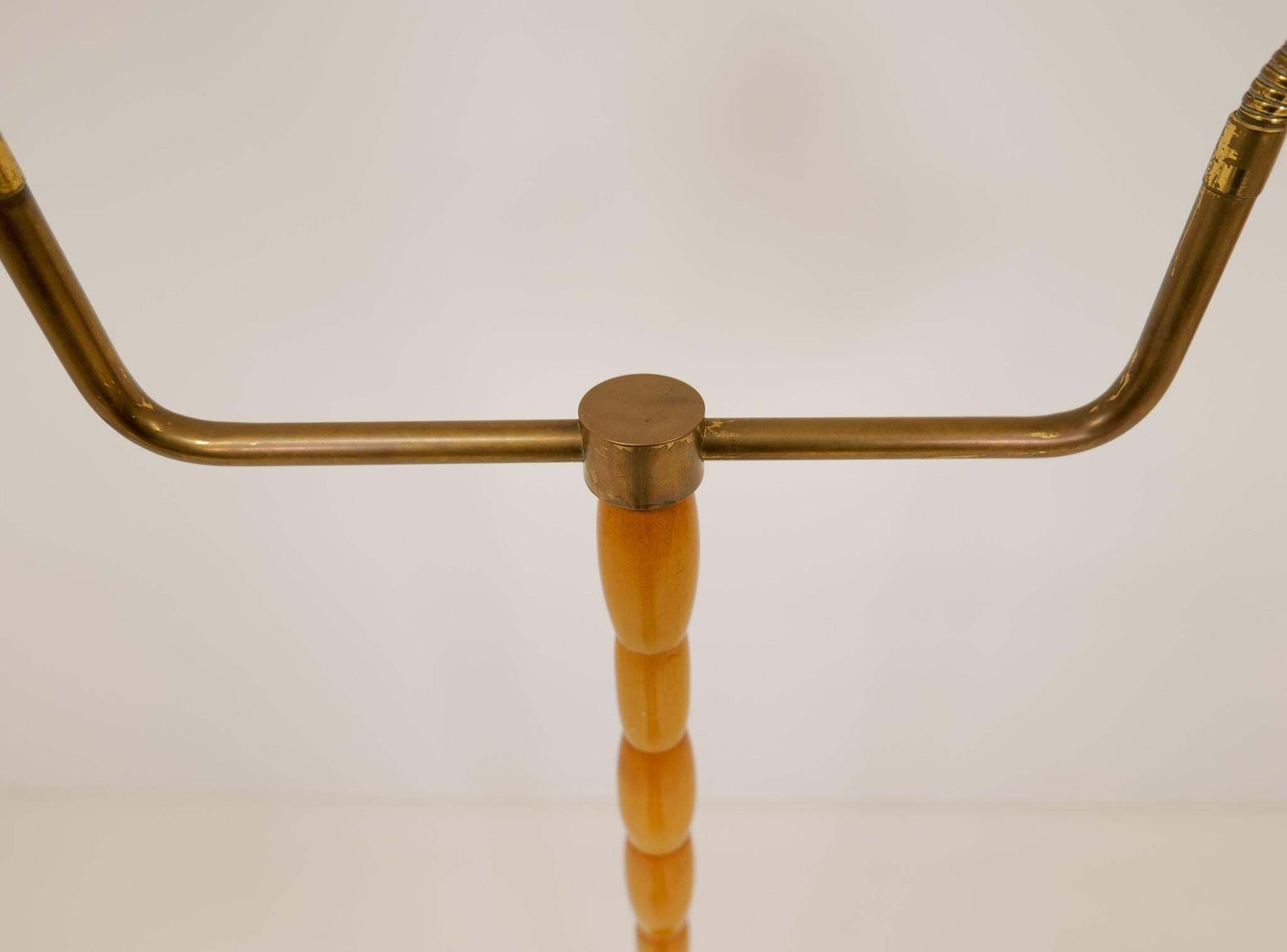 Midcentury Organic Floor Lamp In Birch And Brass Sweden, 1950s photo vintage