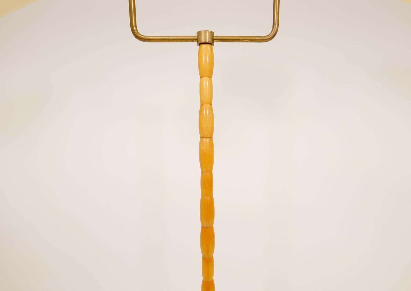 photo for sale Midcentury Organic Floor Lamp In Birch And Brass Sweden, 1950s