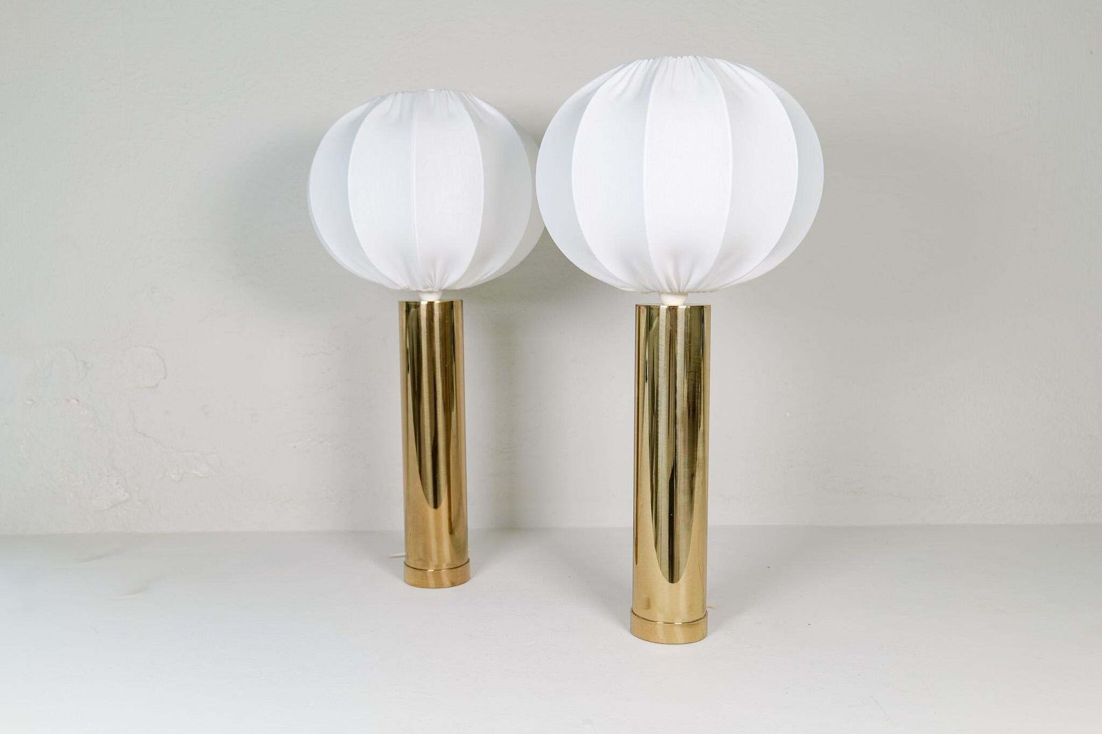 Midcentury Pair Of Large Brass Bergboms B 010 Table Lamps, 1960s, Sweden photo furniture