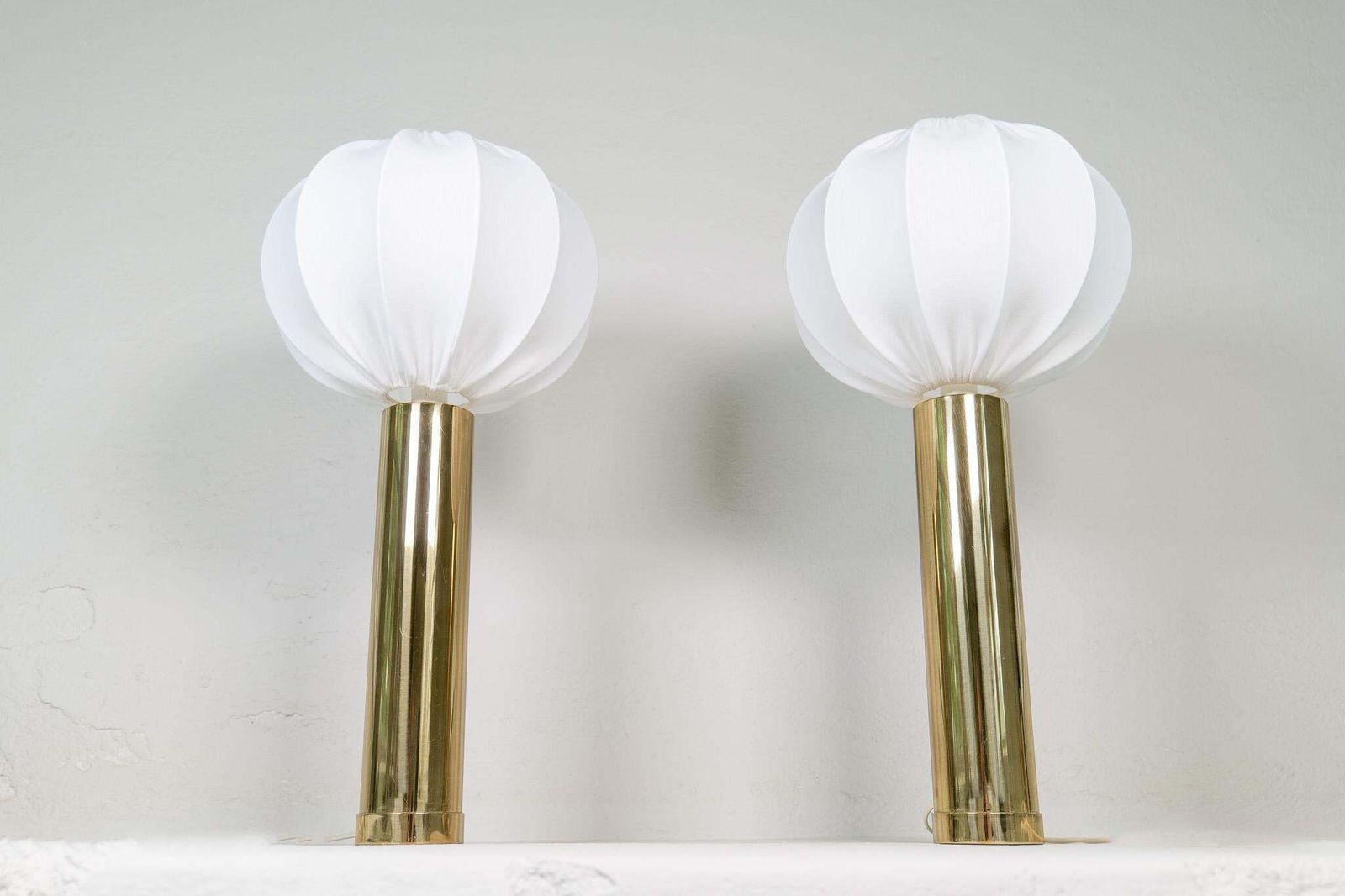 Midcentury Pair Of Large Brass Bergboms B 010 Table Lamps, 1960s, Sweden photo vinterior