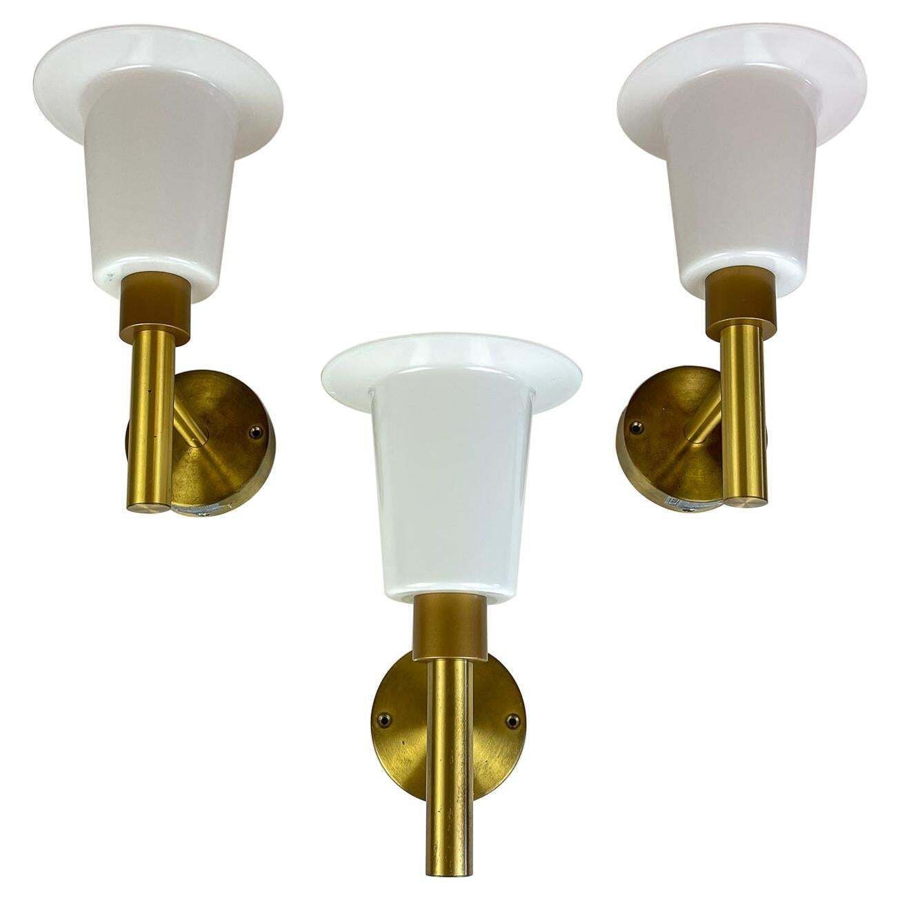 Midcentury Wall Mounted Brass And Acrylic Lamps Luxus, Sweden, 1960s