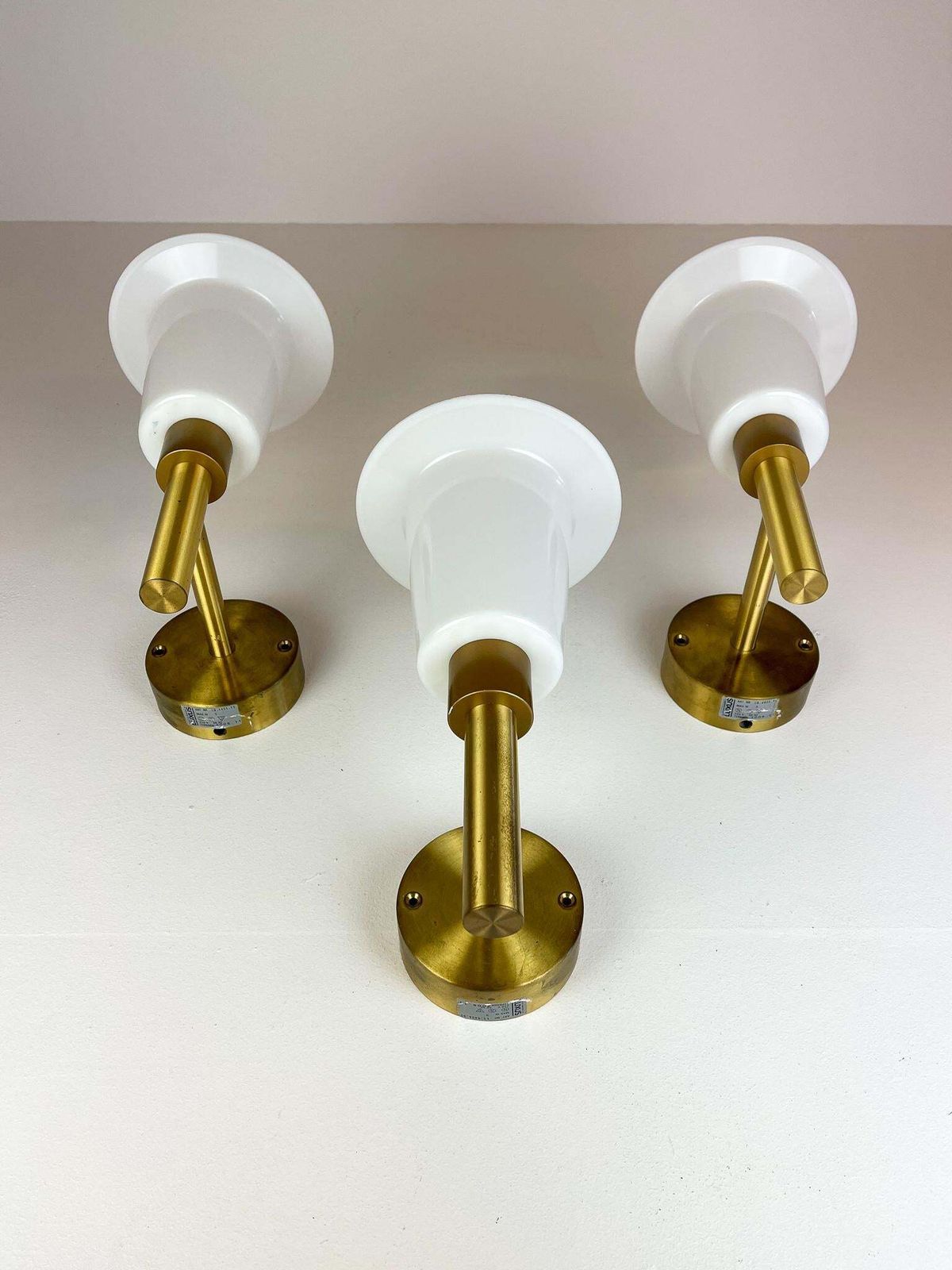 Midcentury Wall Mounted Brass And Acrylic Lamps Luxus, Sweden, 1960s photo Lighting