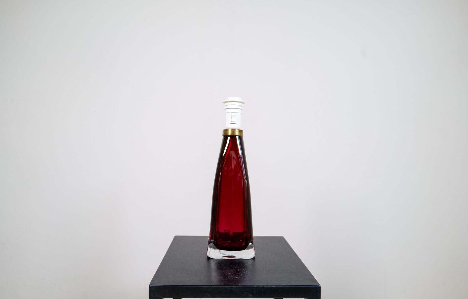 photo for sale Midcentury Modern Table Lamp With Cotton Shade Carl Fagerlund Orrefors Sweden