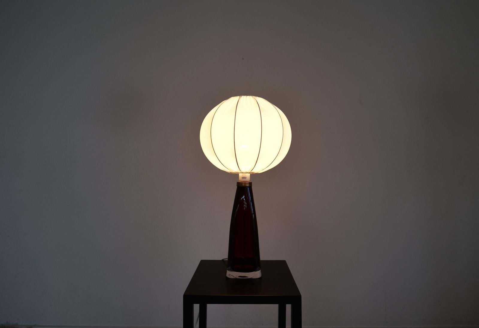 1317.0 Midcentury Modern Table Lamp With Cotton Shade Carl Fagerlund Orrefors Sweden photo