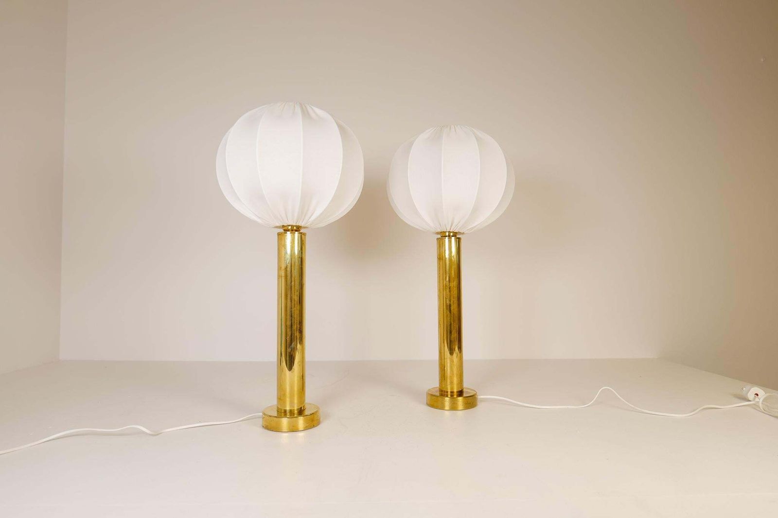 Midcentury Pair Of Brass Table Lamps By Kosta Elarmatur, Sweden, 1960s photo Lighting