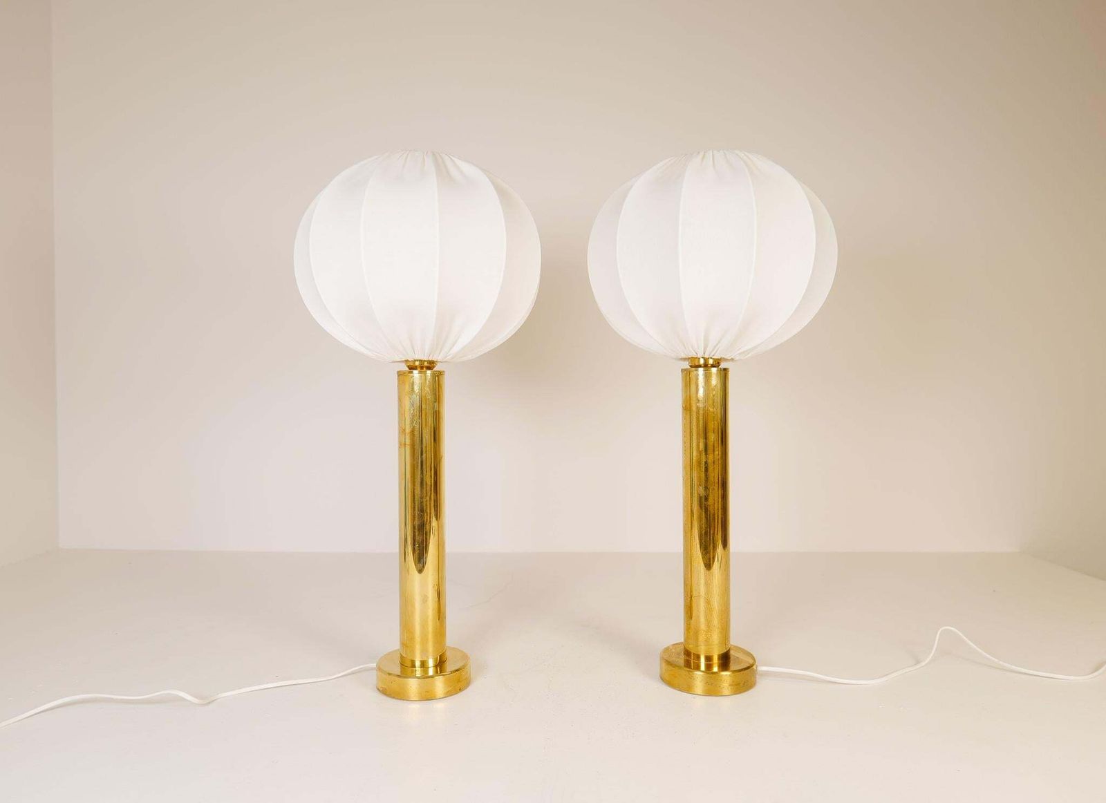 Midcentury Pair Of Brass Table Lamps By Kosta Elarmatur, Sweden, 1960s photo 2138.0