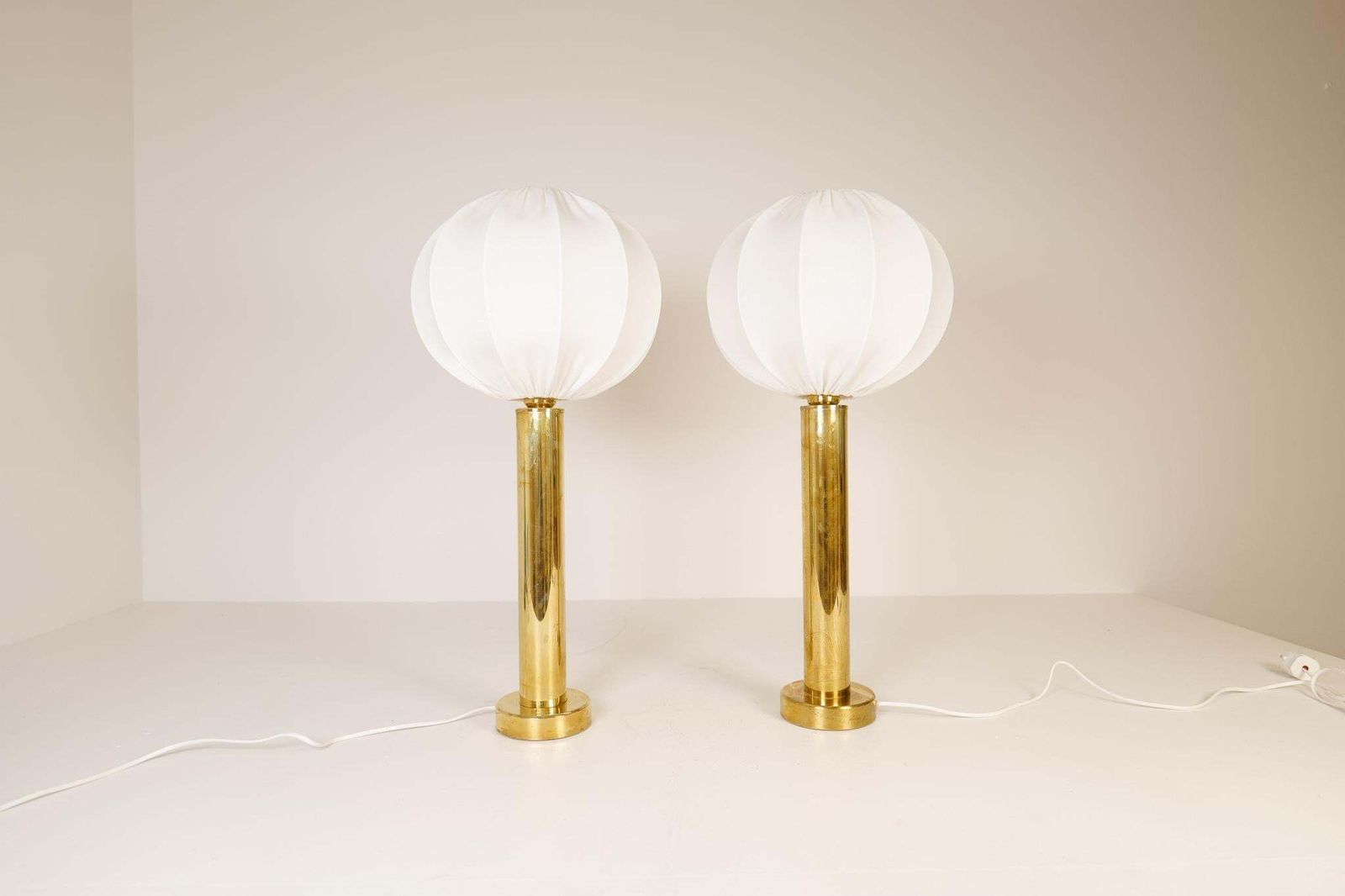 Midcentury Pair Of Brass Table Lamps By Kosta Elarmatur, Sweden, 1960s photo buy