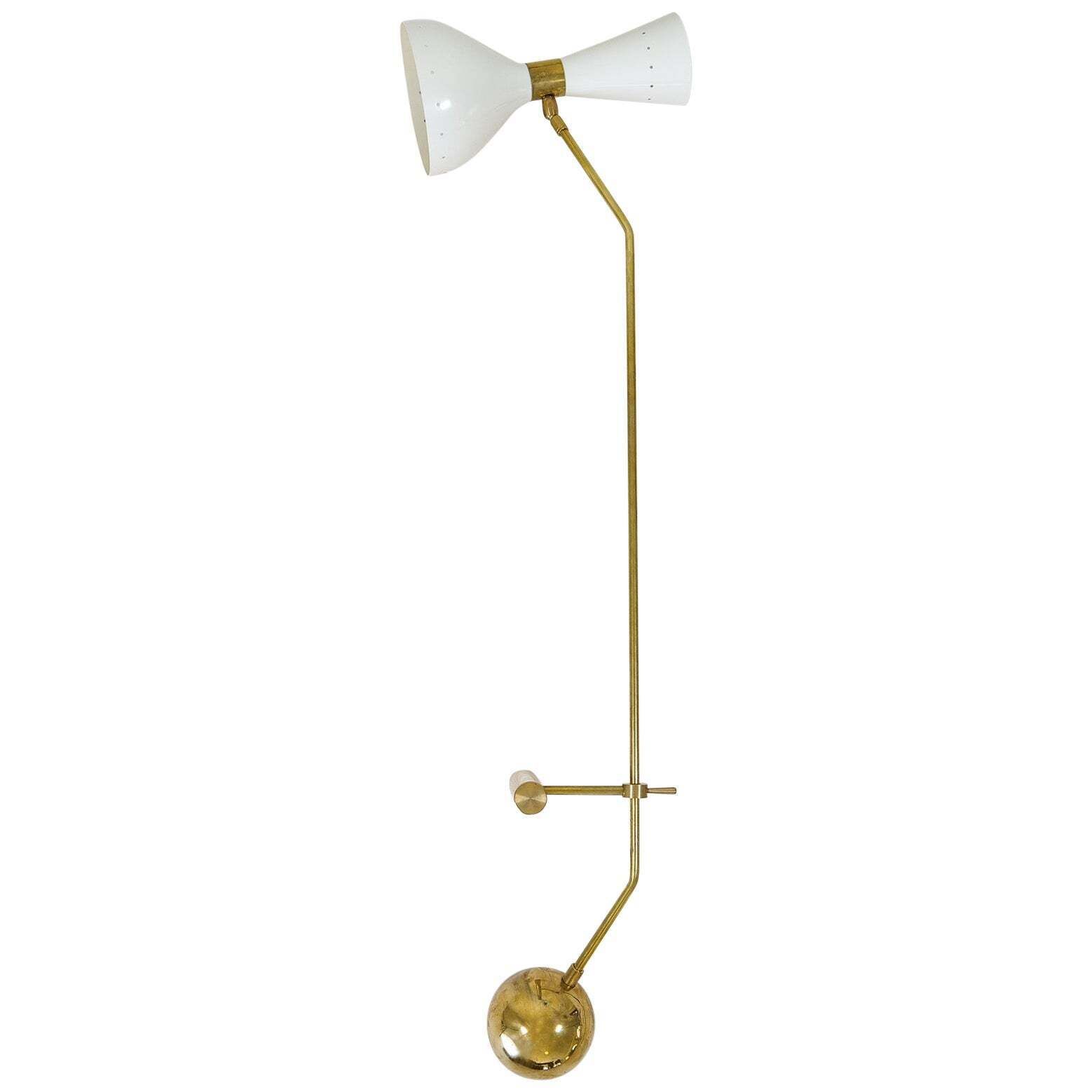 Italian Modern Table Lamp Brass And Metal, Stilnovo Style