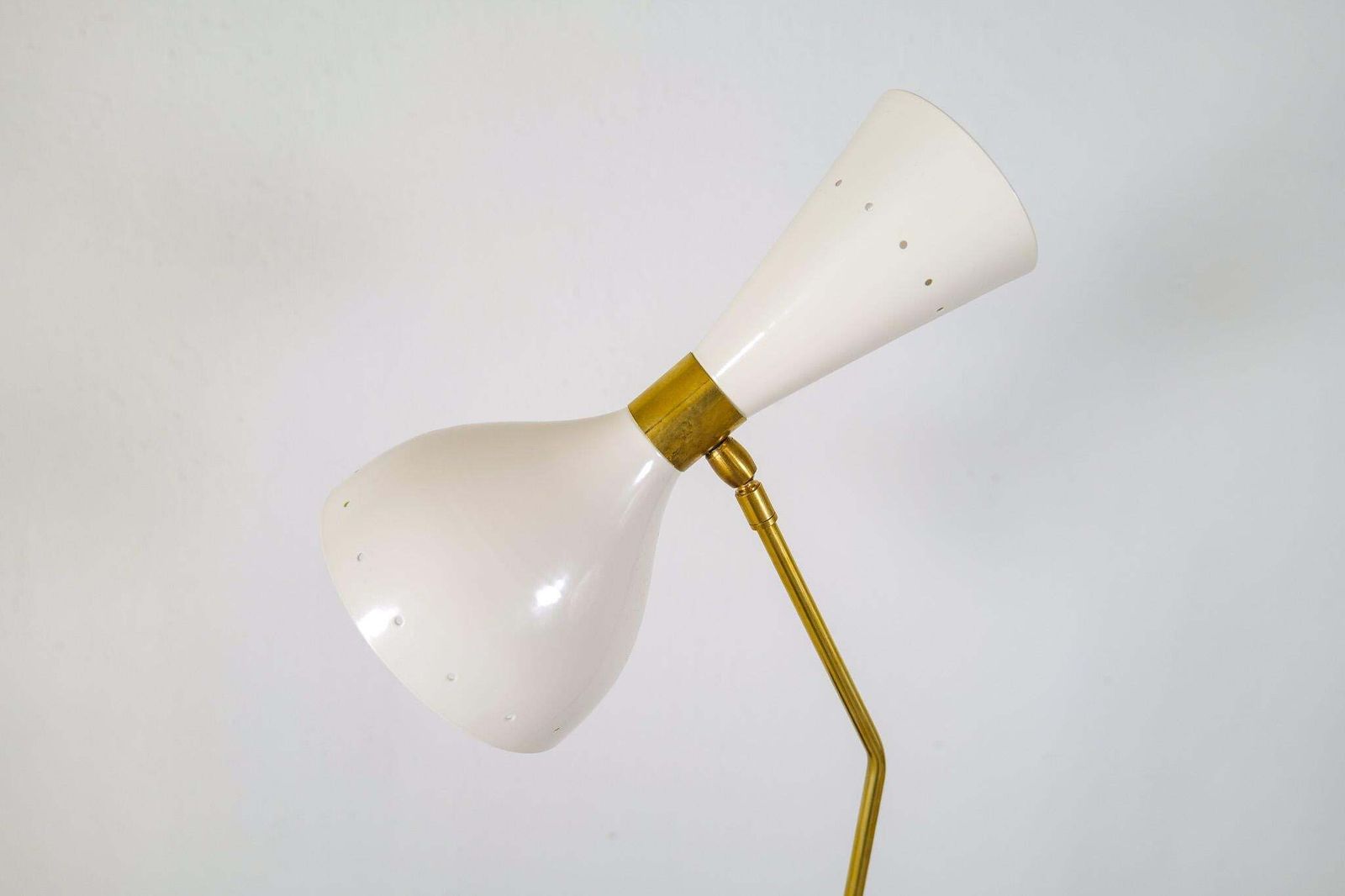 Italian Modern Table Lamp Brass And Metal, Stilnovo Style photo vintage