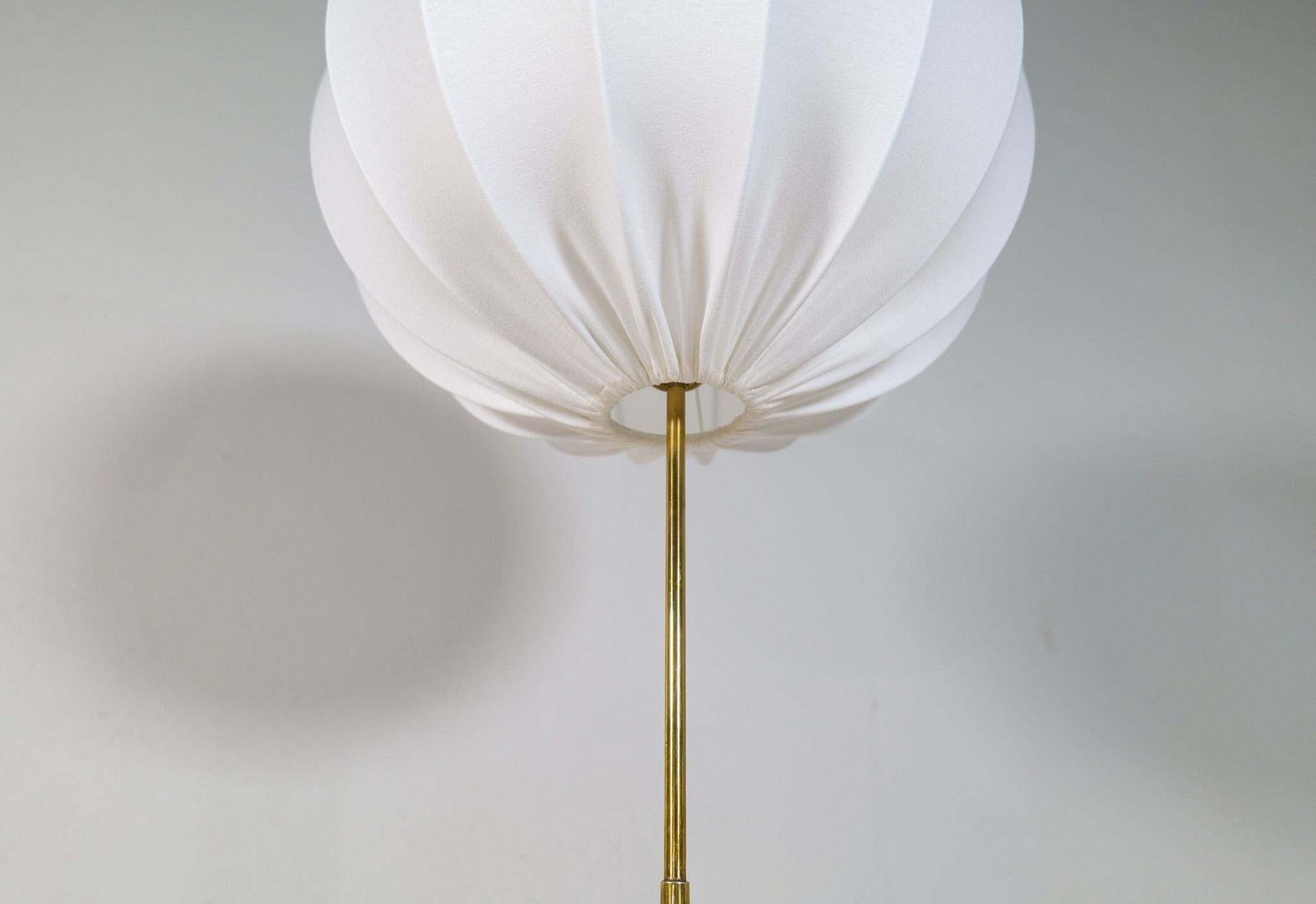 Midcentury Modern Asea Brass Floor Lamp With Round Cotton Shade, Sweden, 1960s photo buy