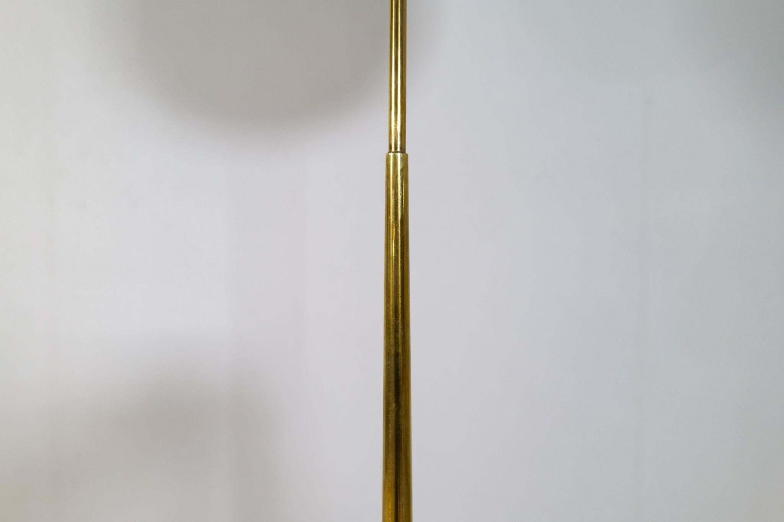 Midcentury Modern Asea Brass Floor Lamp With Round Cotton Shade, Sweden, 1960s photo vintage