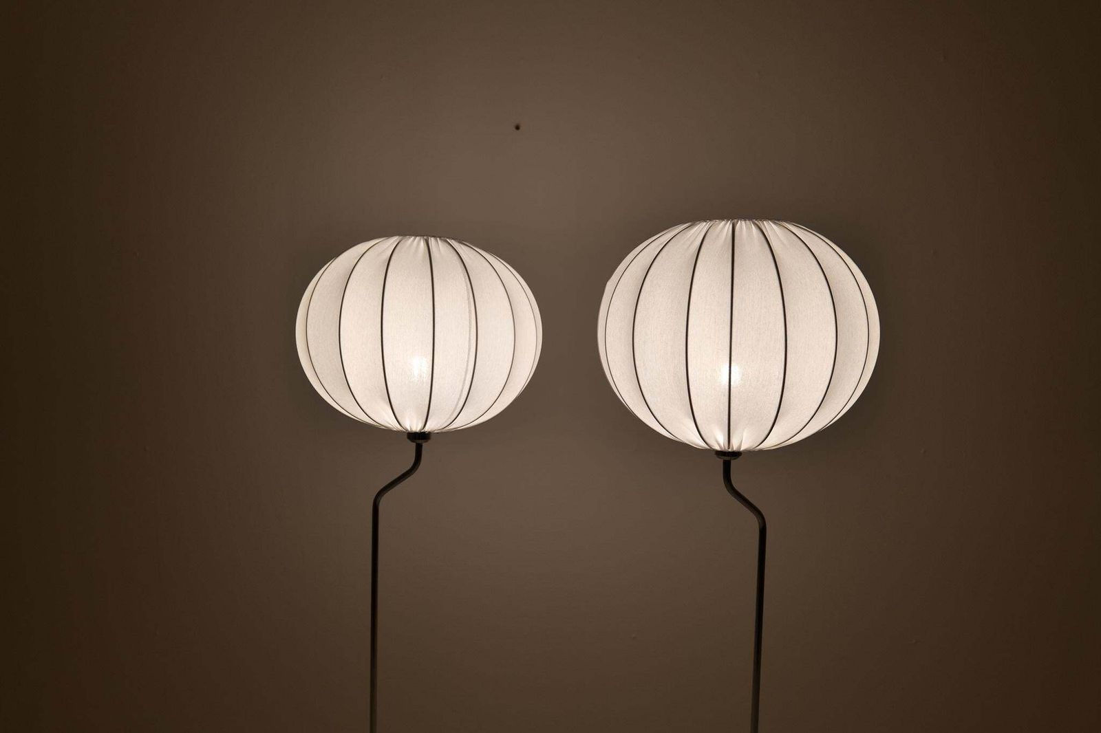 4104.0 Mid Century Pair Of Bergboms Marble And Steel Floor Lamps, 1970s, Sweden photo