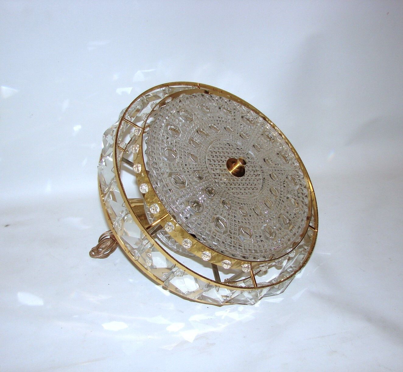 Crystal Pendant Lamp Proj. Carl Fagerlund For Orrefors, Sweden, 1960s photo vintage