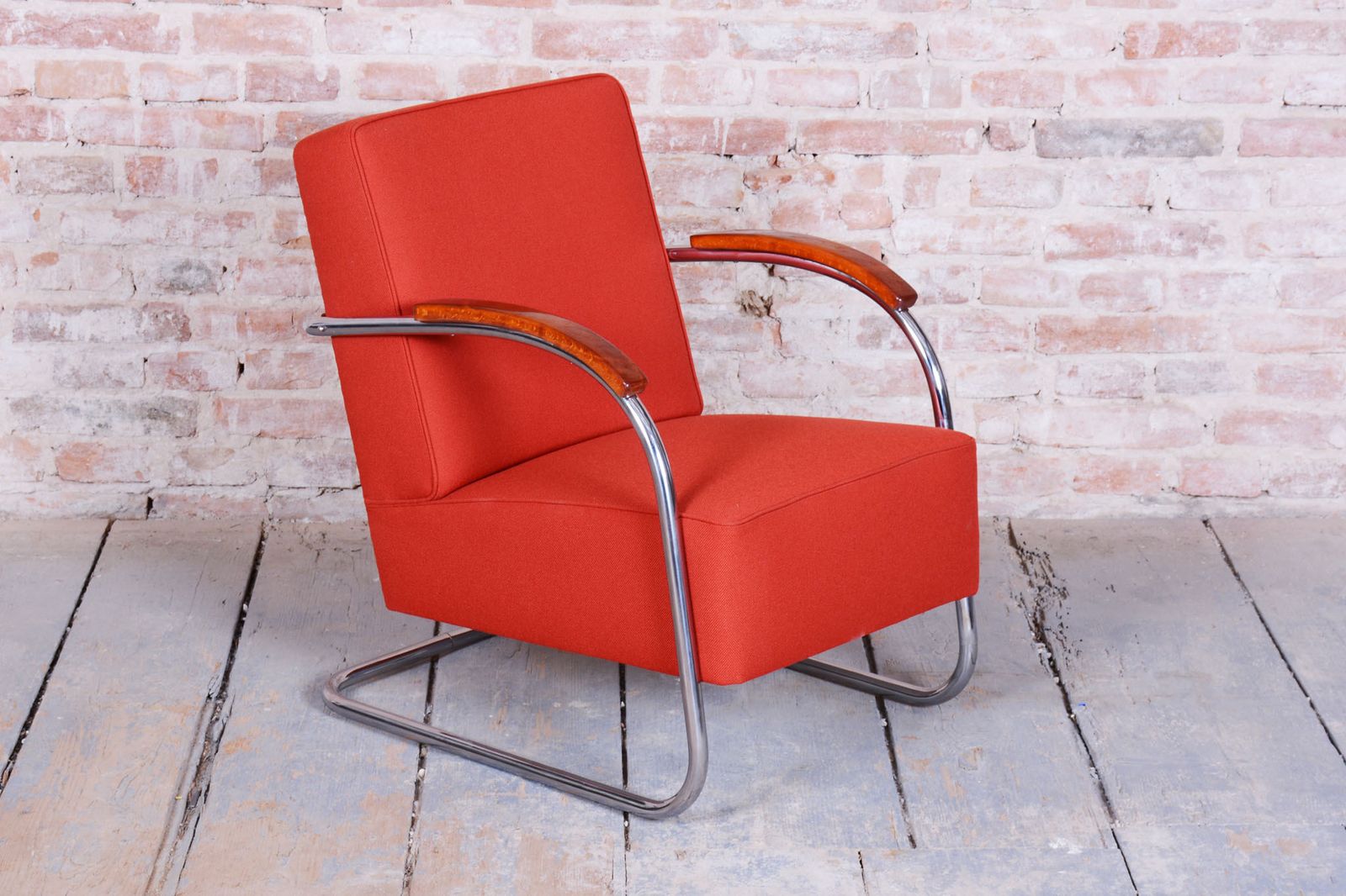 Restored Bauhaus Armchair, By Mücke   Melder, Beech, Chrome, Czech, 1930s photo Furniture