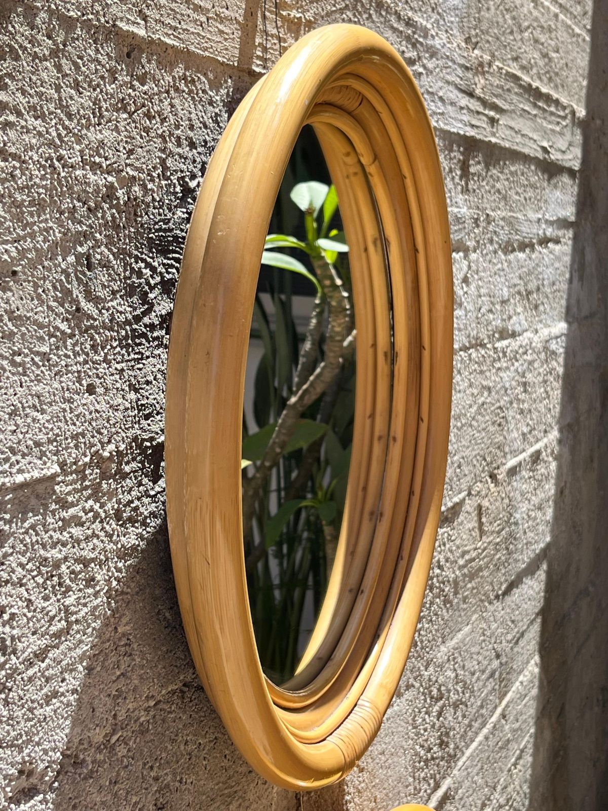 Set Of 2 Mid Century French Riviera 1960s Bamboo Wall Mirrors photo buy