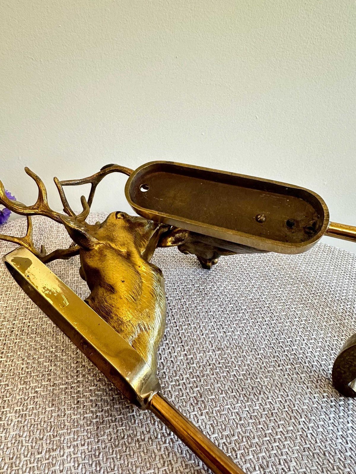 photo for sale Rare Vintage Bronze Wall Coat Hook, Hat Rack With Stag Maison Charles Jansen Hans Kogl Hollywood Regency