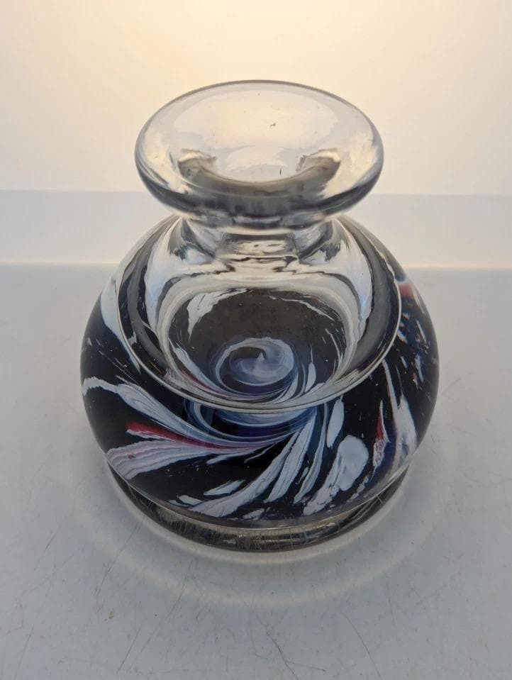 Antique Victorian Glass Inkwell Paperweight By John Walsh photo furniture