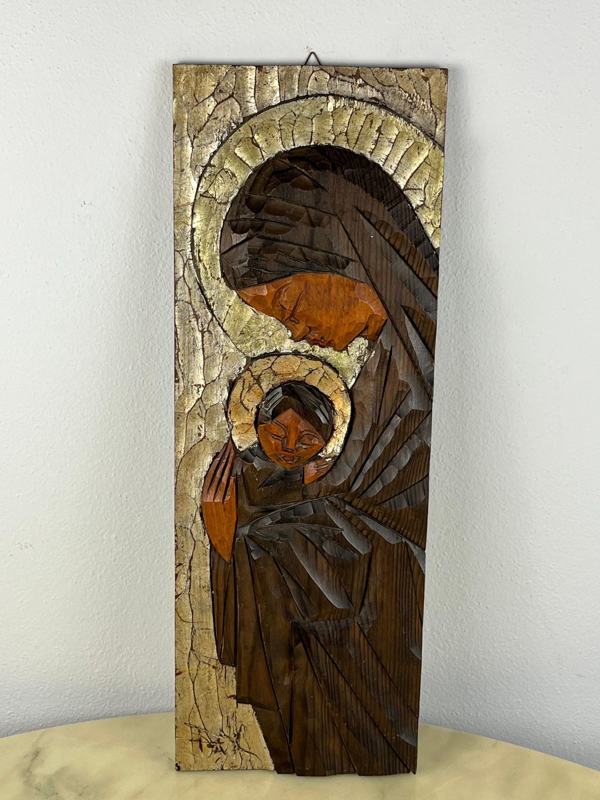 Portrait Of The Madonna On Wood, Italy, 1980s photo Art