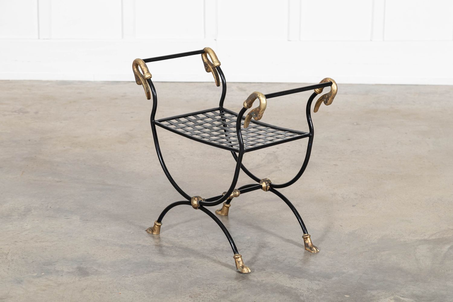 Maison Jansen Swan Stool In Empire Style With Paw Feet photo vinterior