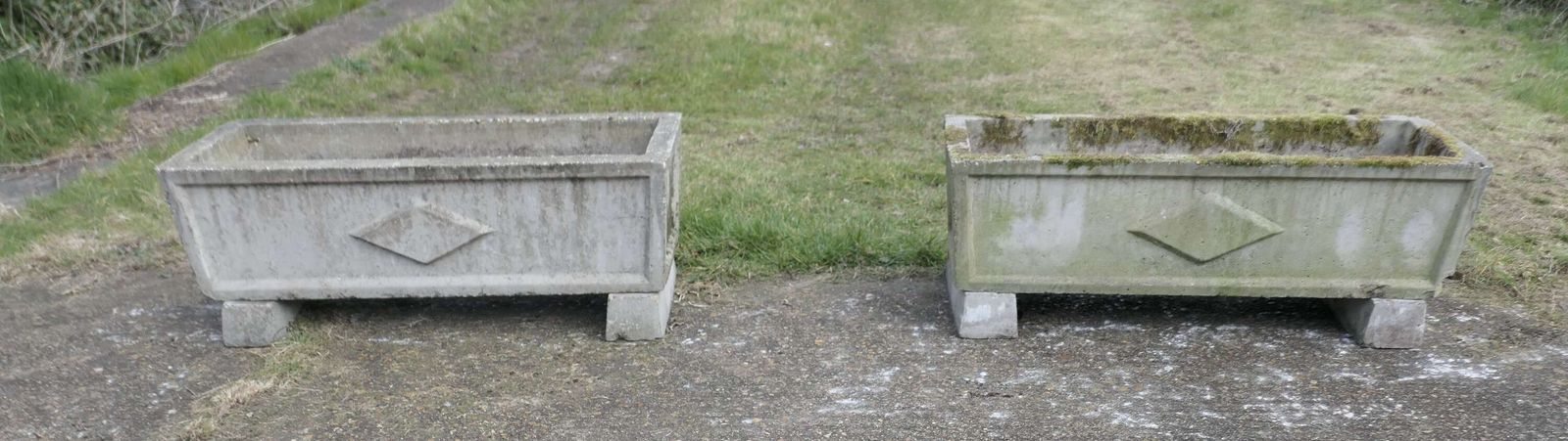 Set Of 4 Large Weathered Garden Planters photo furniture