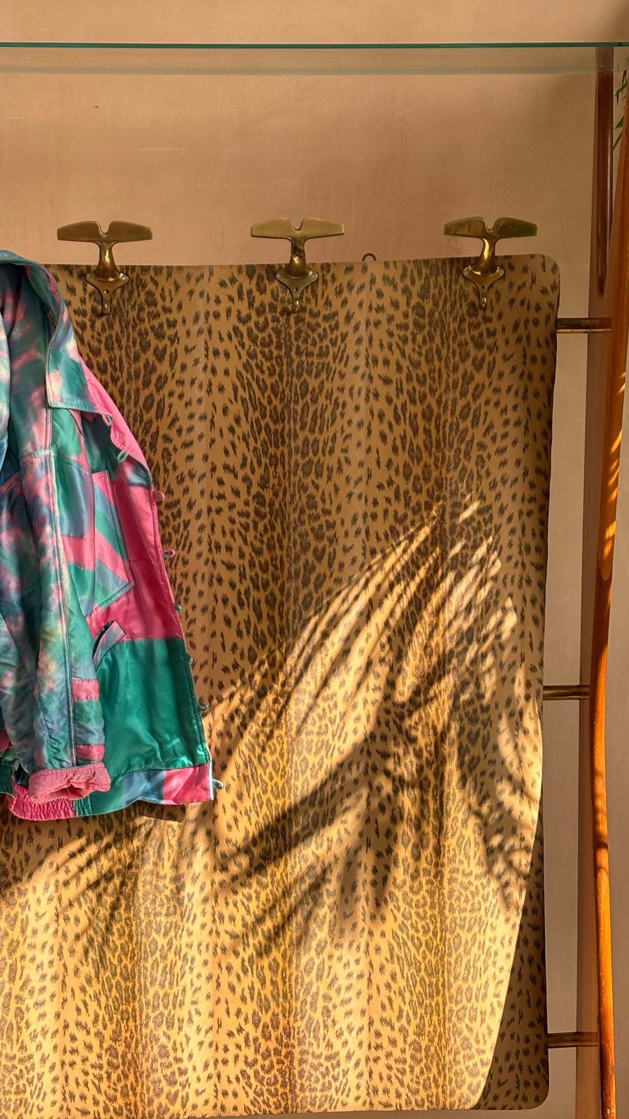 Rare 1950s Leopard Print Osvaldo Borsani Leopard Print Coat Rack photo for sale