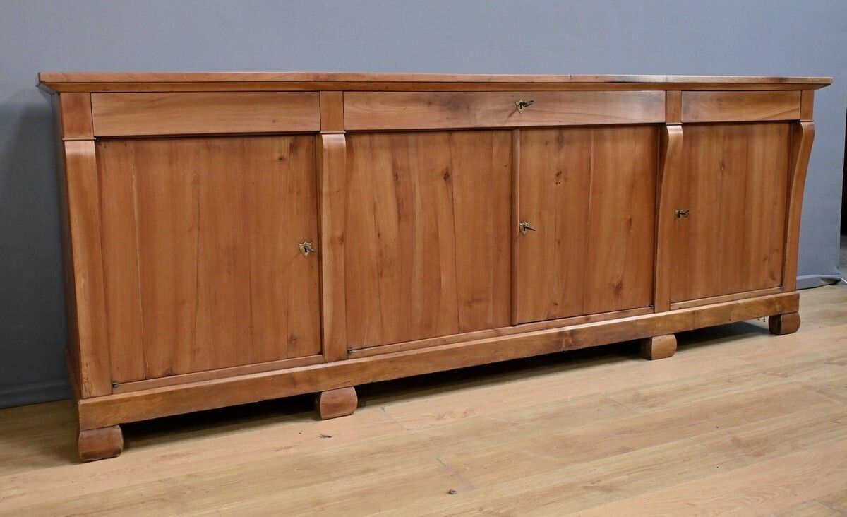 Large Cherrywood Sideboard, Restoration Style – Mid 19th Century photo for sale