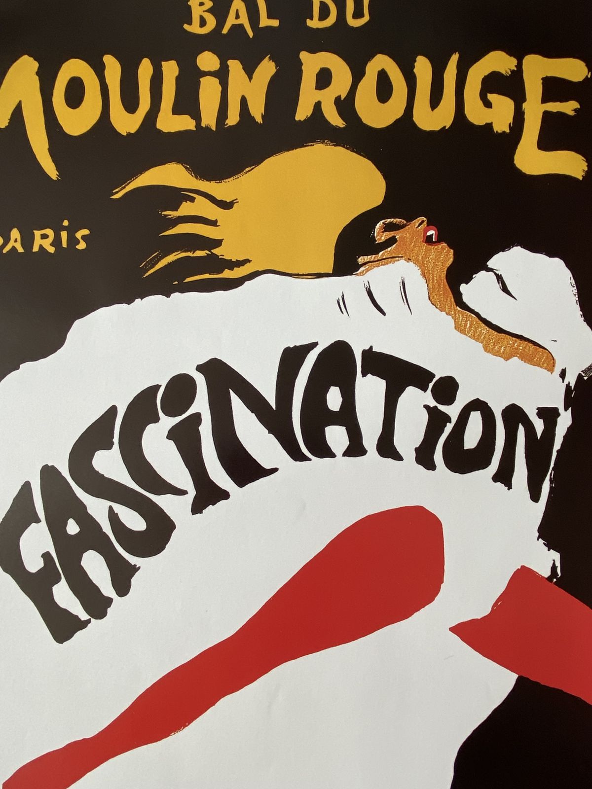 Art René Gruau, 1980s   Bal Du Moulin Rouge, Fascination   Original Vintage Poster Printed In Offset Lithography   C.A. Cm 60 X 40   23,6 X 15,7 photo