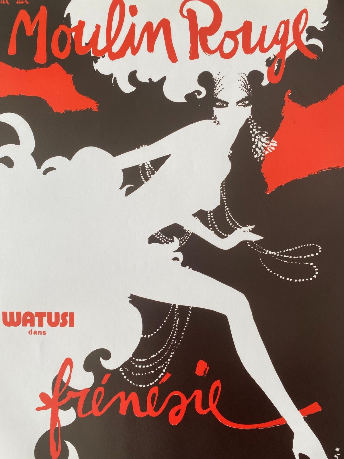 Art René Gruau, 1980s   Bal Du Moulin Rouge, Frenesie   Original Vintage Poster Printed In Offset Lithography   Cm 58,5 X 38,5   In 23 X 15,1 photo