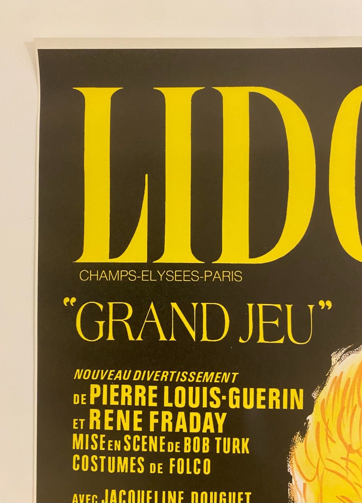 René Gruau, 1970s   Lido, Grand Jeu   Original Vintage Poster Printed In Offset Lithography   Cm 60 X 40   23,6 X 15,7 photo Art
