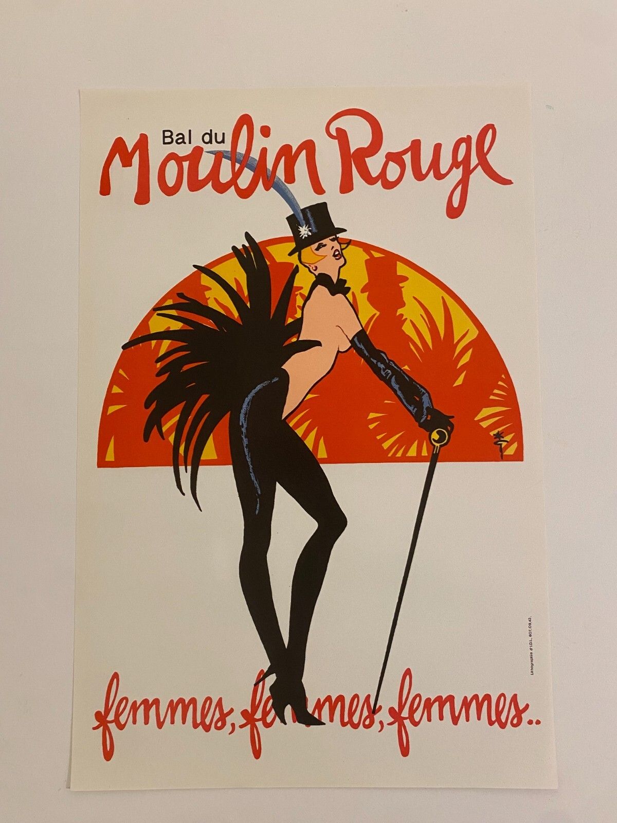 René Gruau, C.A. 1983   Bal Du Moulin Rouge, Femmes   Original Vintage Poster Printed In Offset Lithography   C.A. Cm 60 X 40   23,6 X 15,7 photo furniture