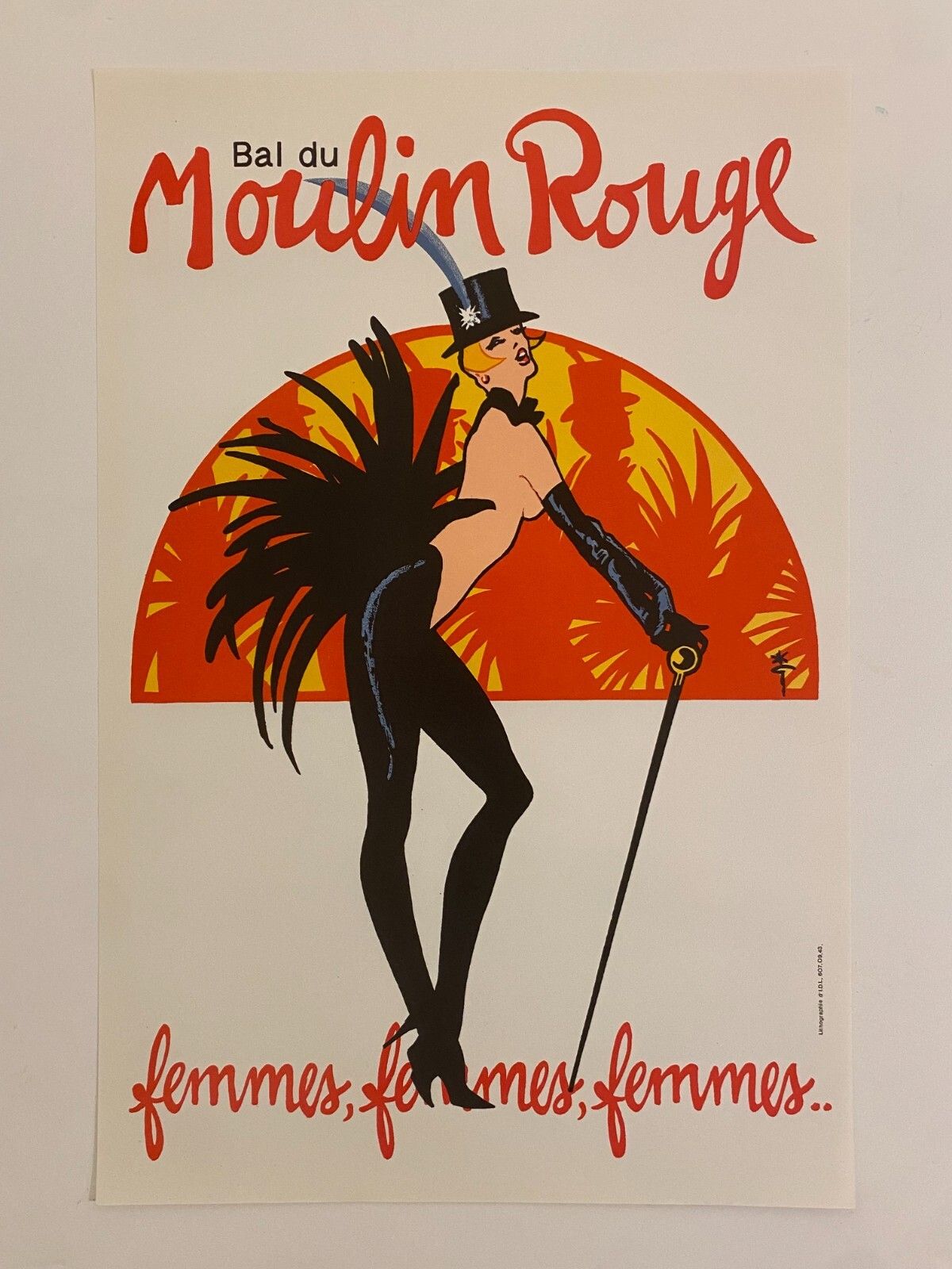 René Gruau, C.A. 1983   Bal Du Moulin Rouge, Femmes   Original Vintage Poster Printed In Offset Lithography   C.A. Cm 60 X 40   23,6 X 15,7 photo for sale