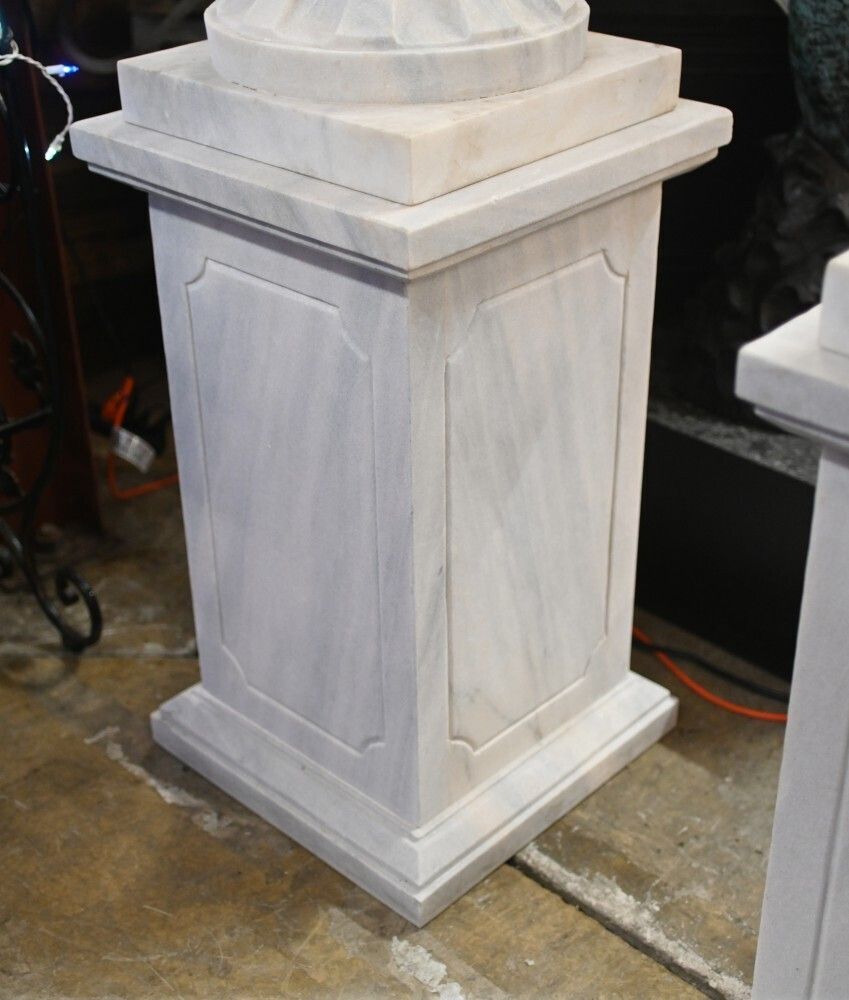 Pair Giant Italian Marble Urns Classic Campana Garden Vase photo furniture